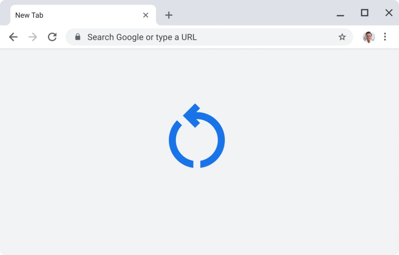 自動更新 顯示「套用更新」圖示的 Chrome UI