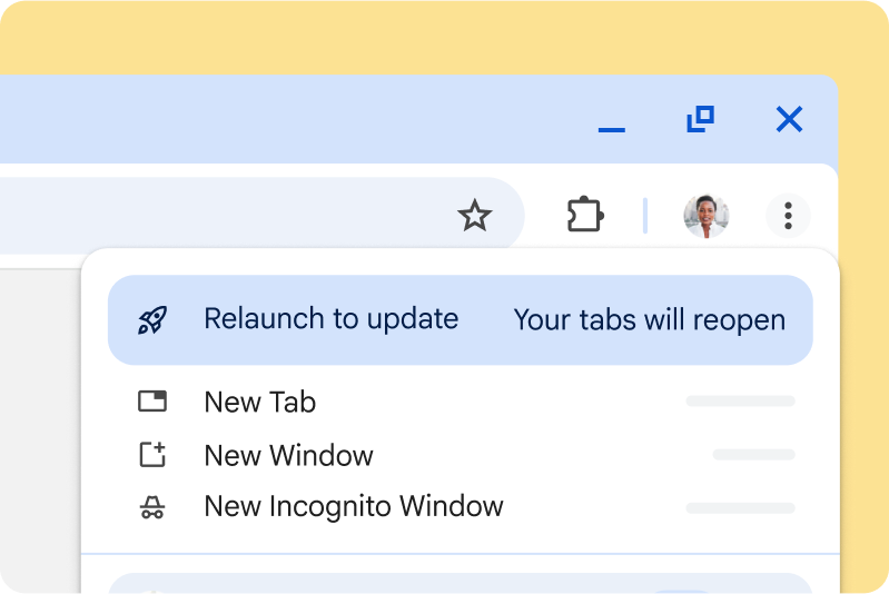 套用可用更新 提醒使用者有可用更新的 Chrome UI
